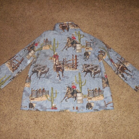 NWT Ida Mae Home Quilted Blaze Chambray Jacket XL L - Picture 6 of 6